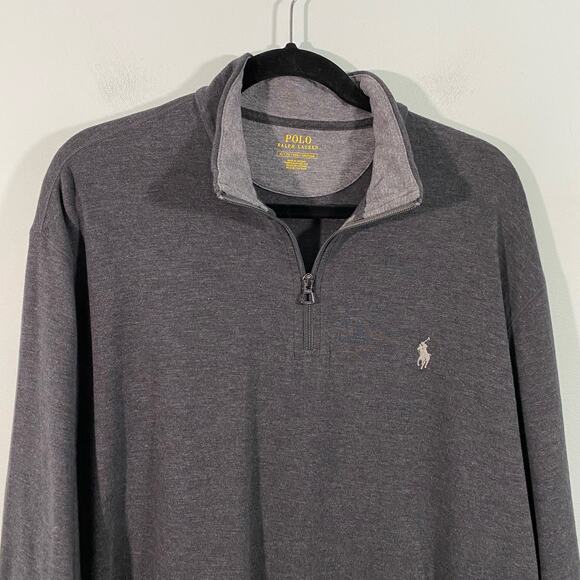Polo Ralph Lauren Men's Grey Quarter Zip Pullover Sweater Size XL - Picture 2 of 8